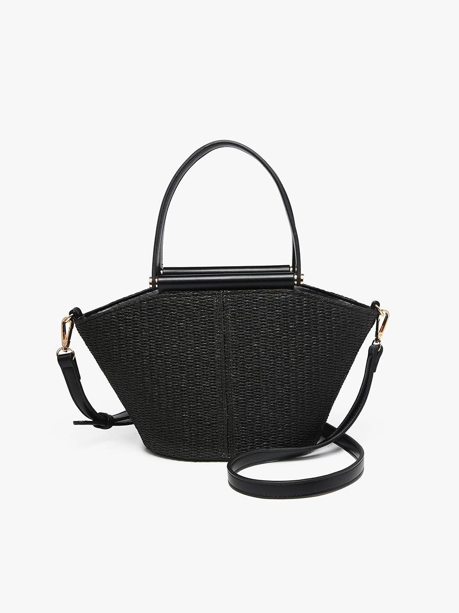 Raelynn Small Straw Tote w/ Dual Handles & Crossbody Strap