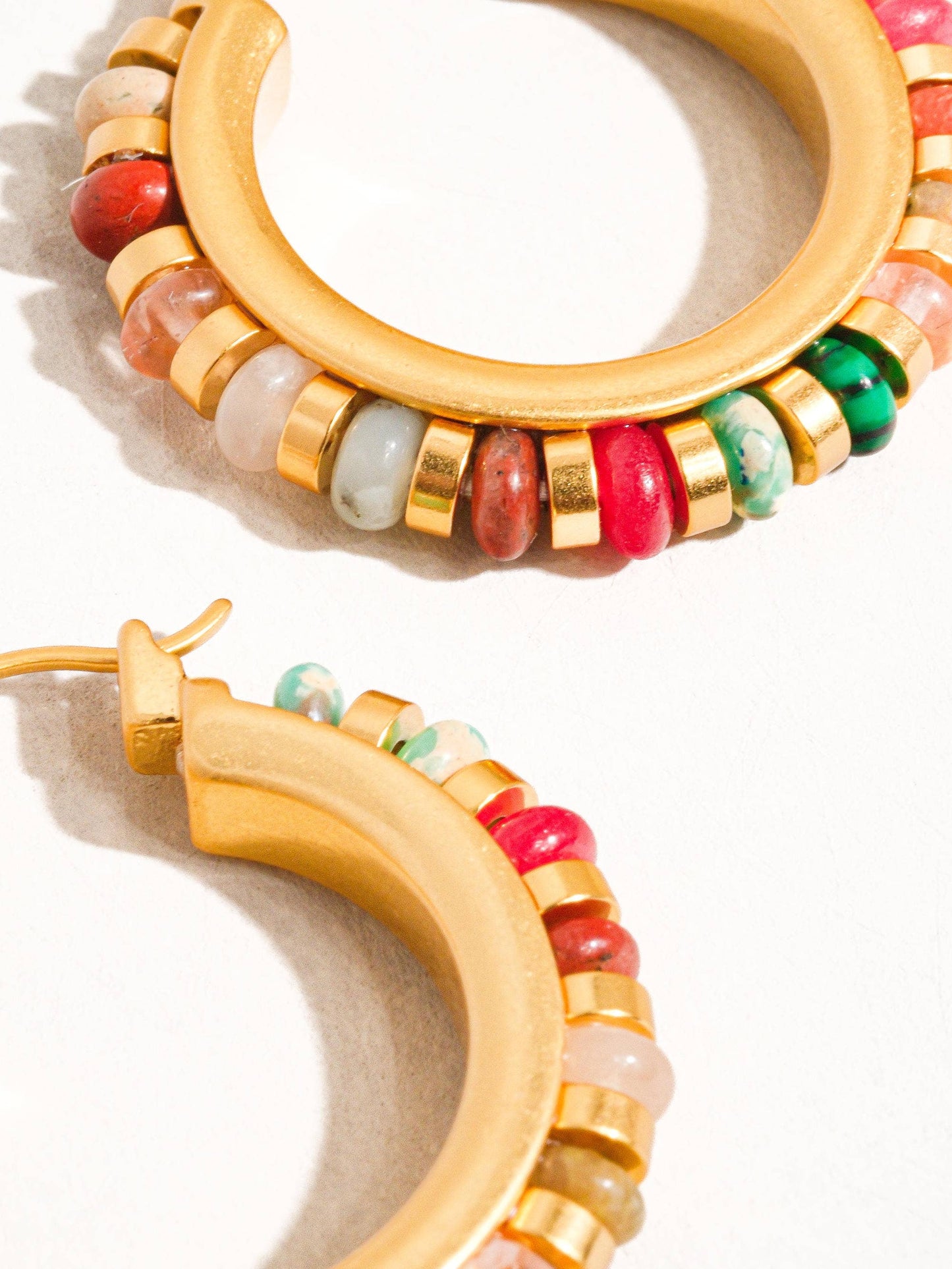 Capri 18K Gold Beaded Resort Hoop Earring