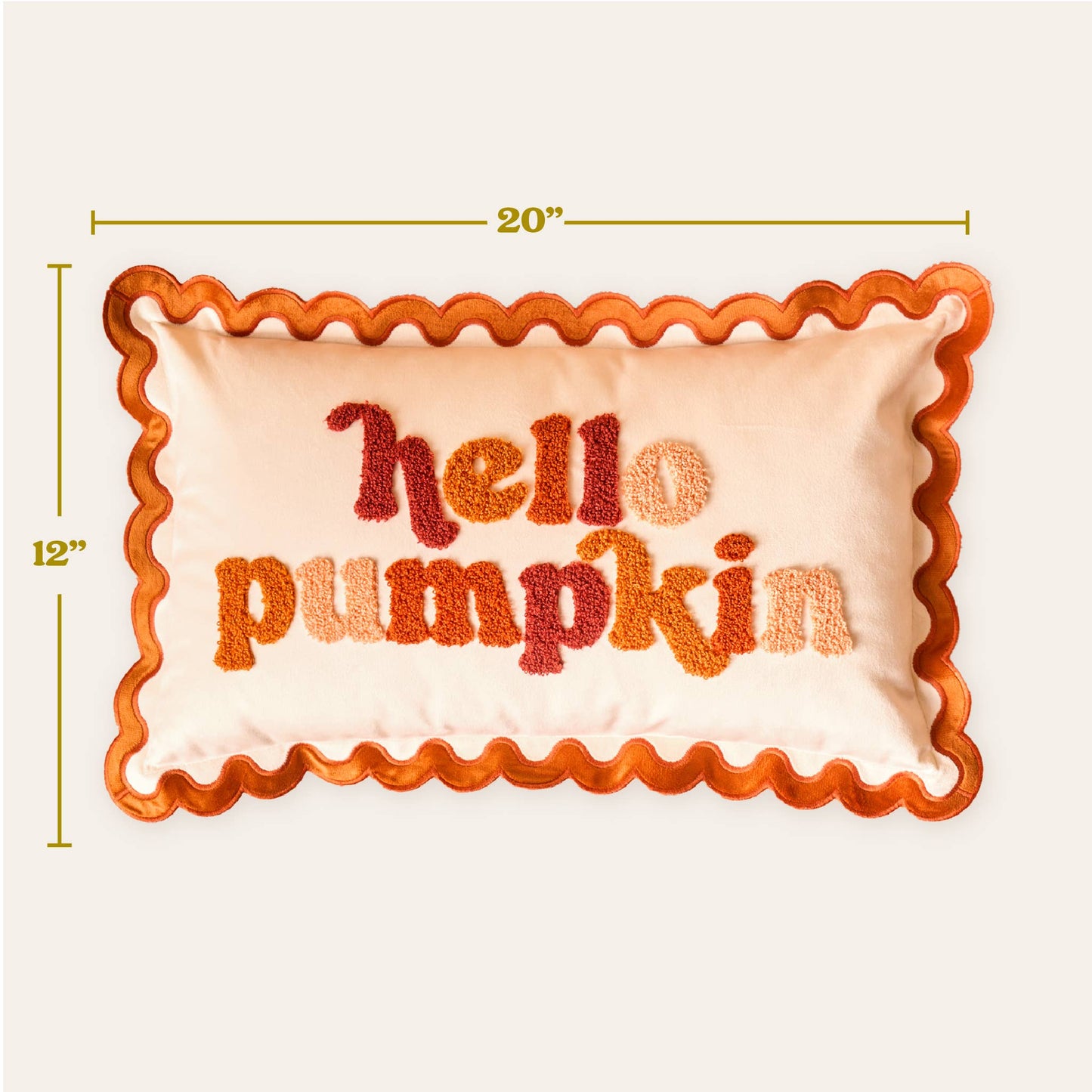 Scalloped Rectangle Throw Pillow-Hello Pumpkin