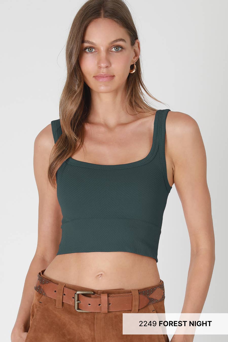 Chevron Ribbed Crop Top