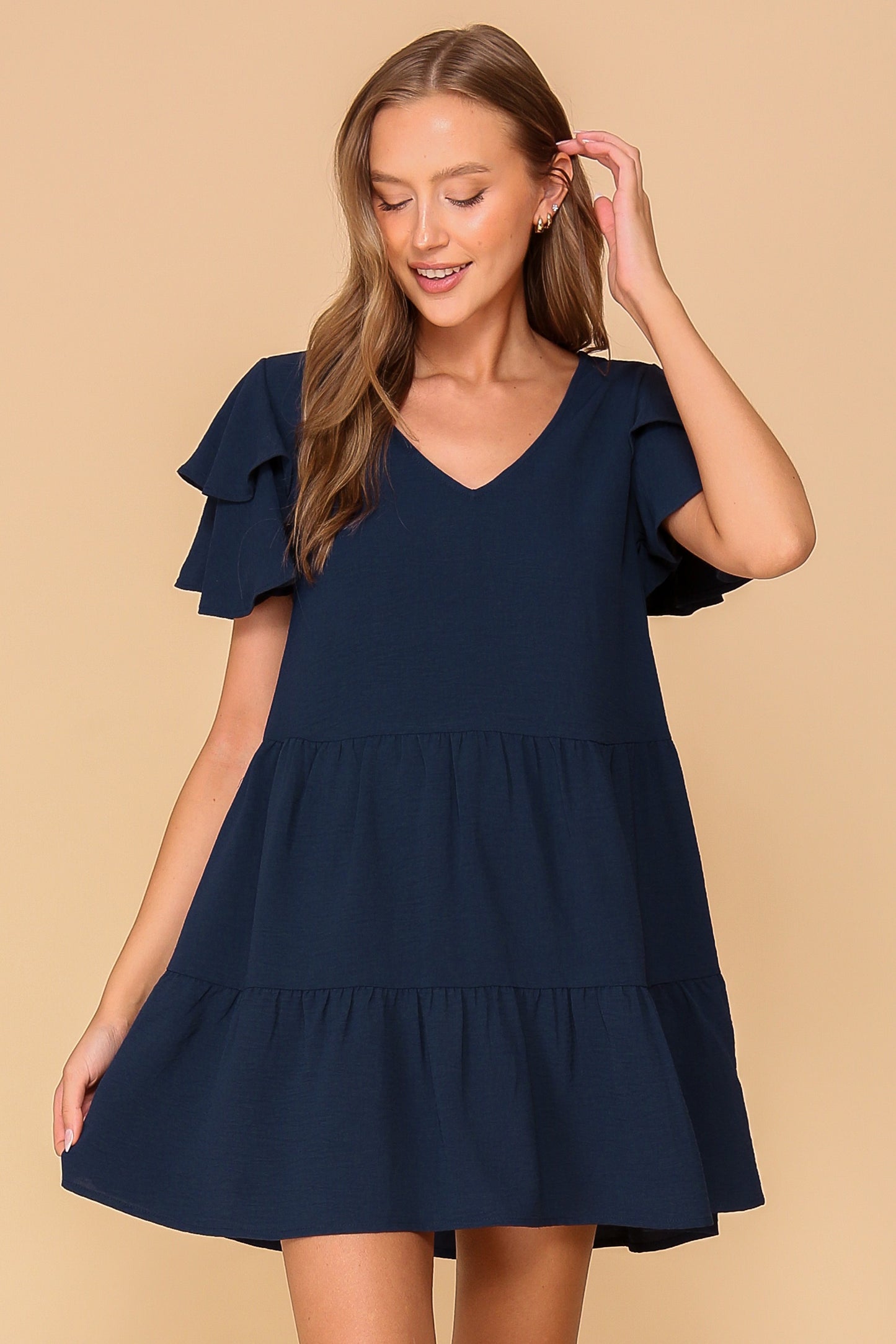 Sofia Flutter Sleeve Dress