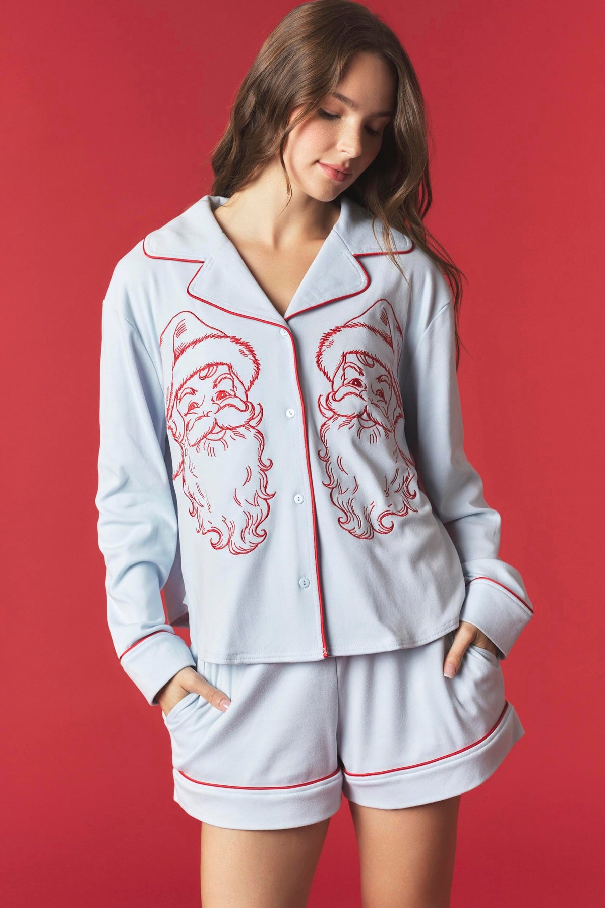 Santa Embroidery PJ's