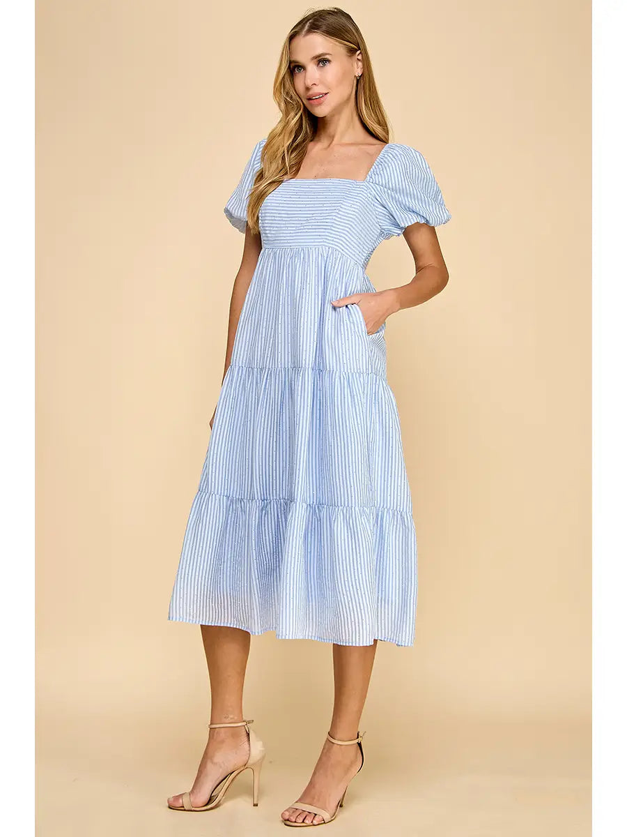 Gilded Bubble Sleeves Dress