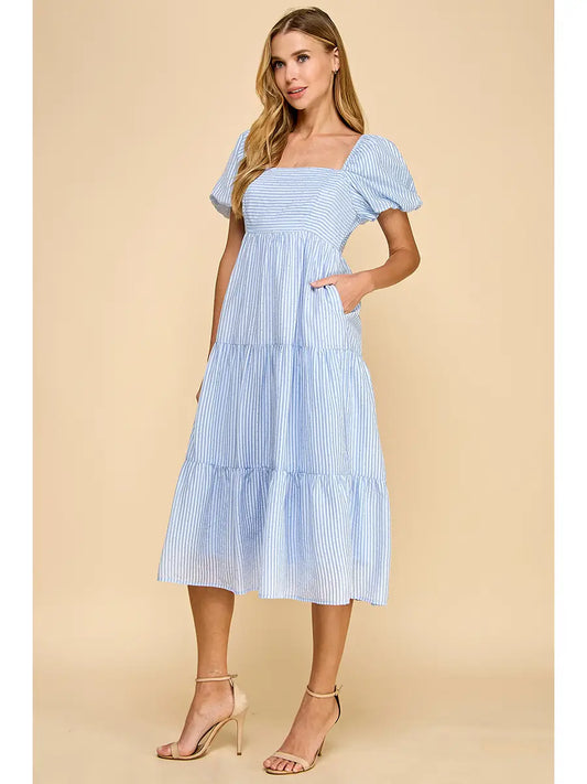 Gilded Bubble Sleeves Dress