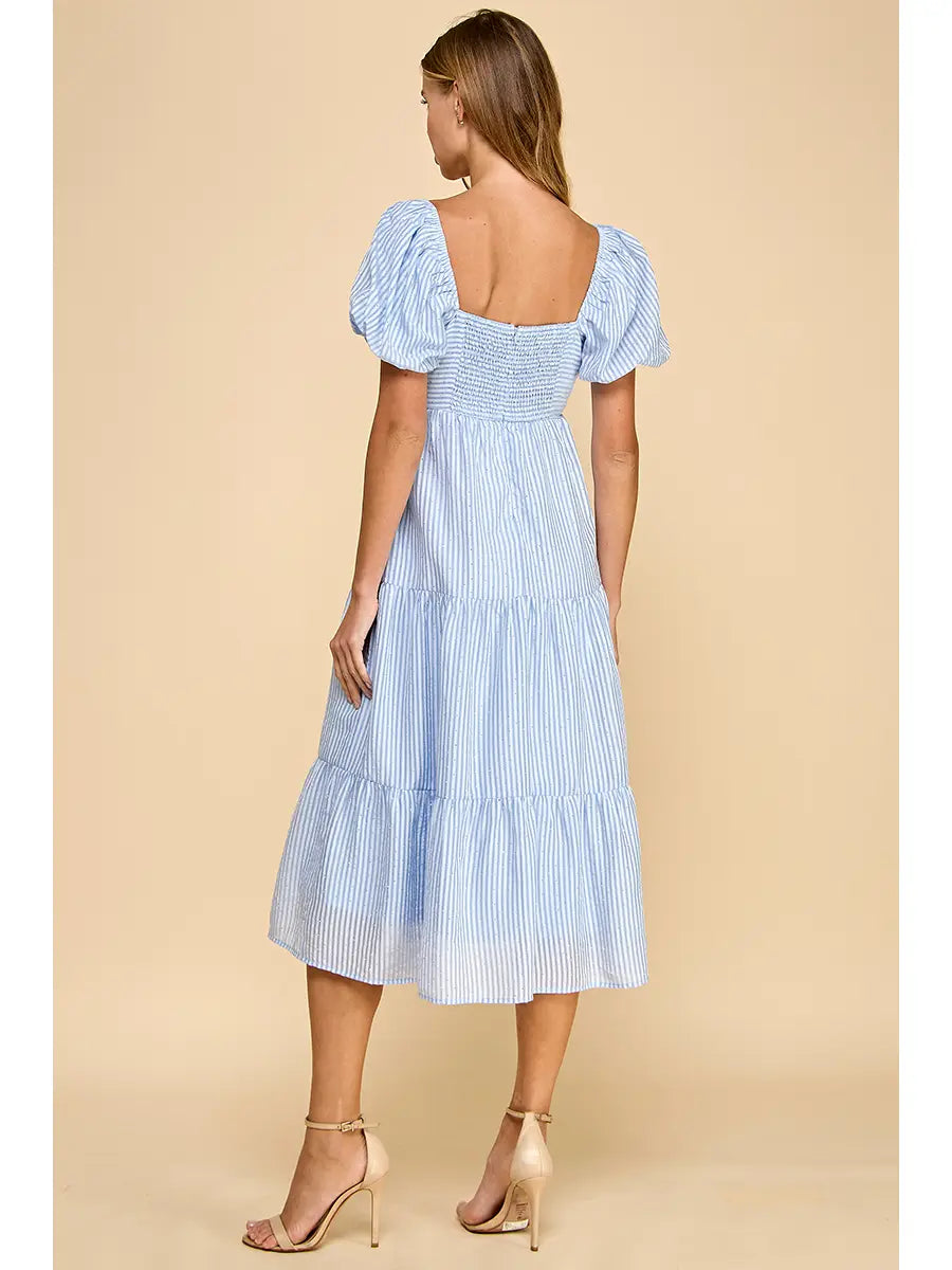 Gilded Bubble Sleeves Dress
