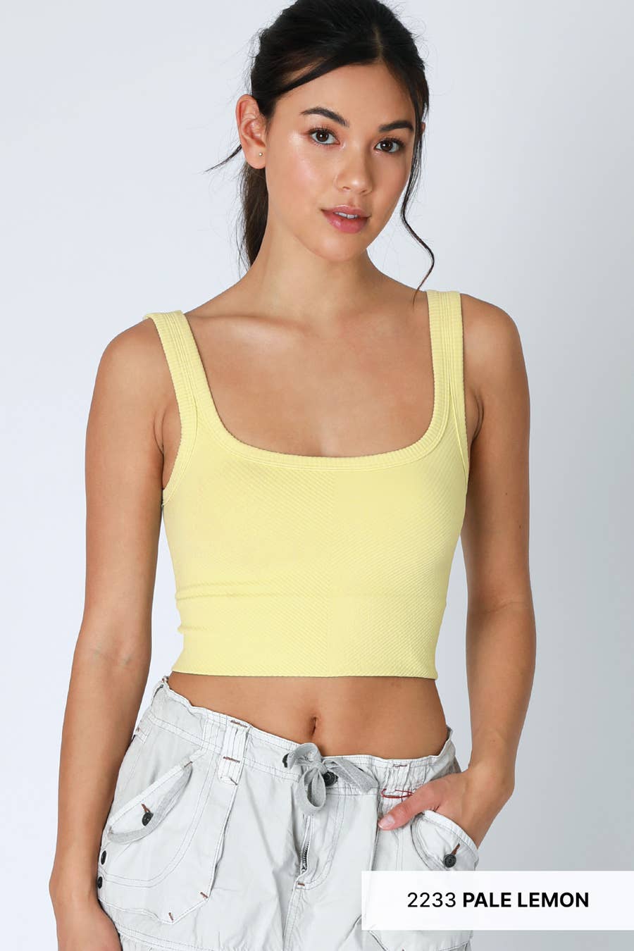 Chevron Ribbed Crop Top