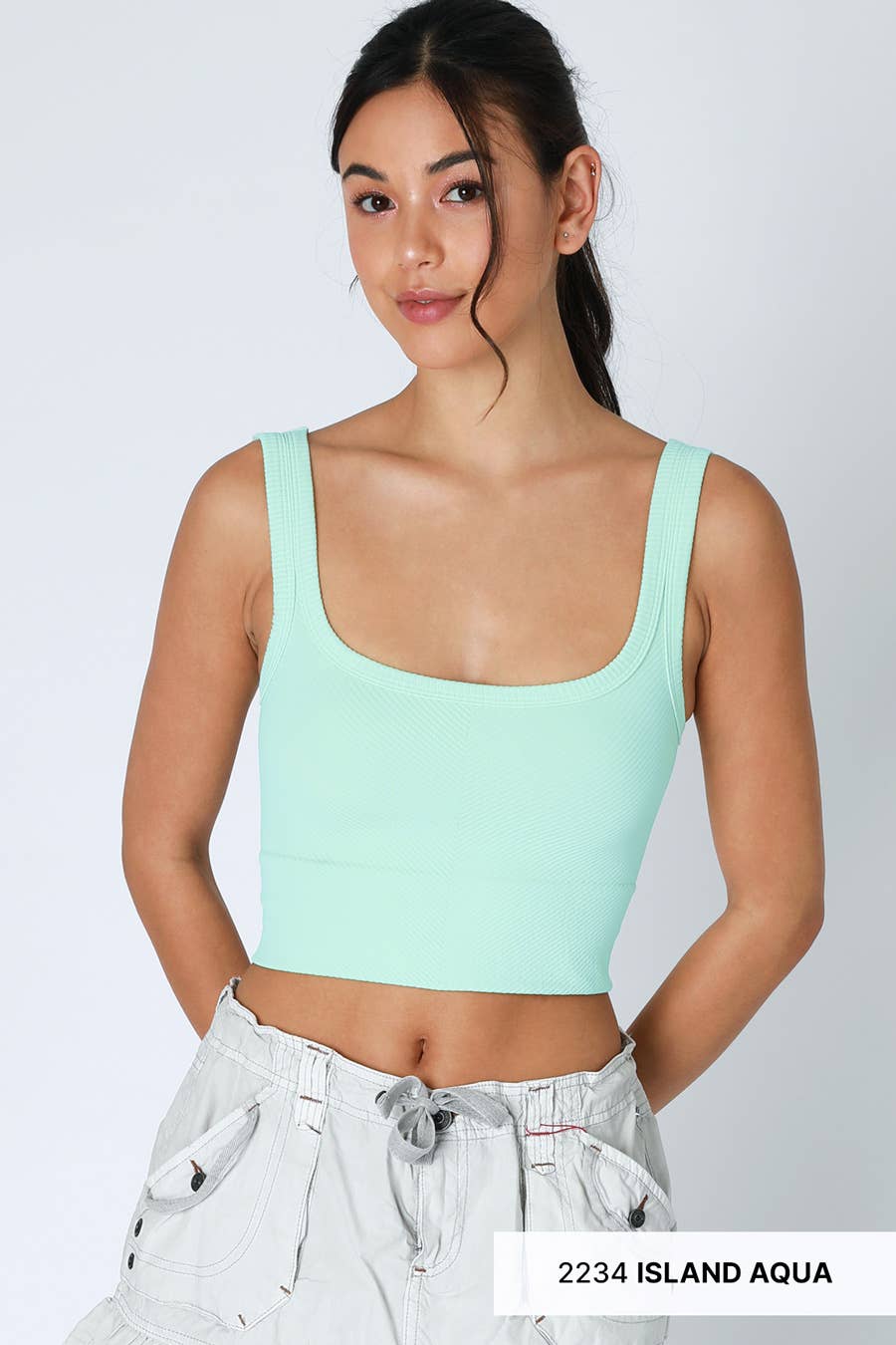 Chevron Ribbed Crop Top