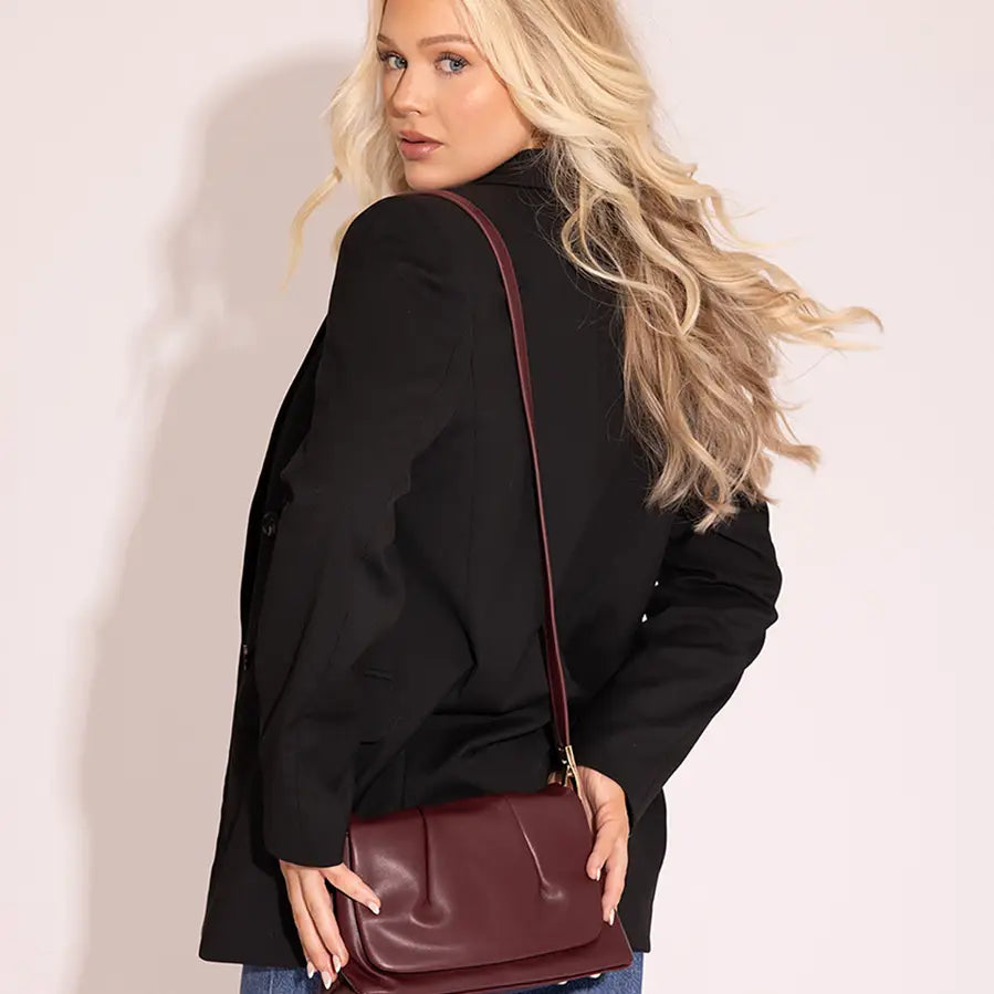 Dayton Pleated Flapover Crossbody Bag