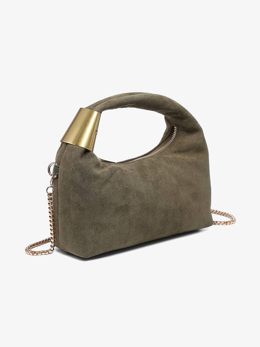 London Soft Suede Top Handle Crossbody Bag