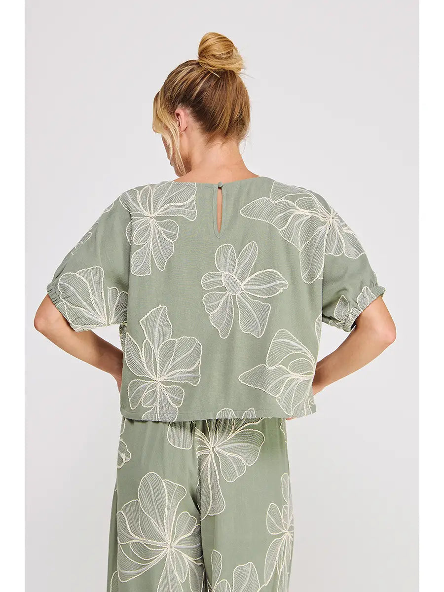 Flora Embroidered Top