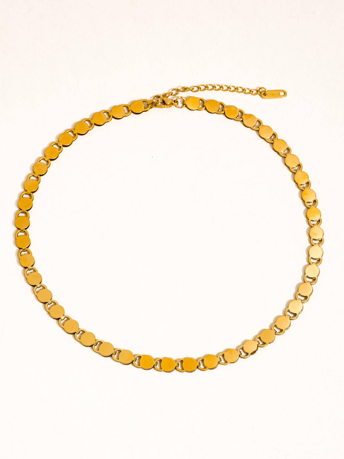 Carmin 18K Gold Non-Tarnish Gold Disc Link Necklace