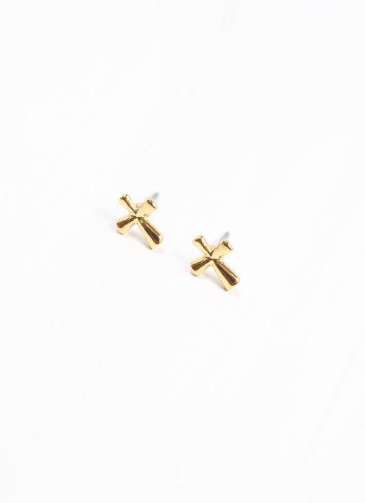 Anmore Cross Stud Earring GOLD