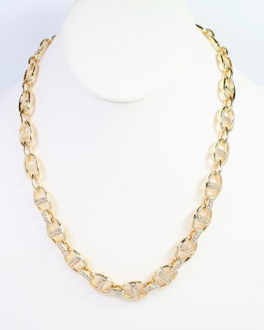 Norwich Pave Chain Necklace Gold