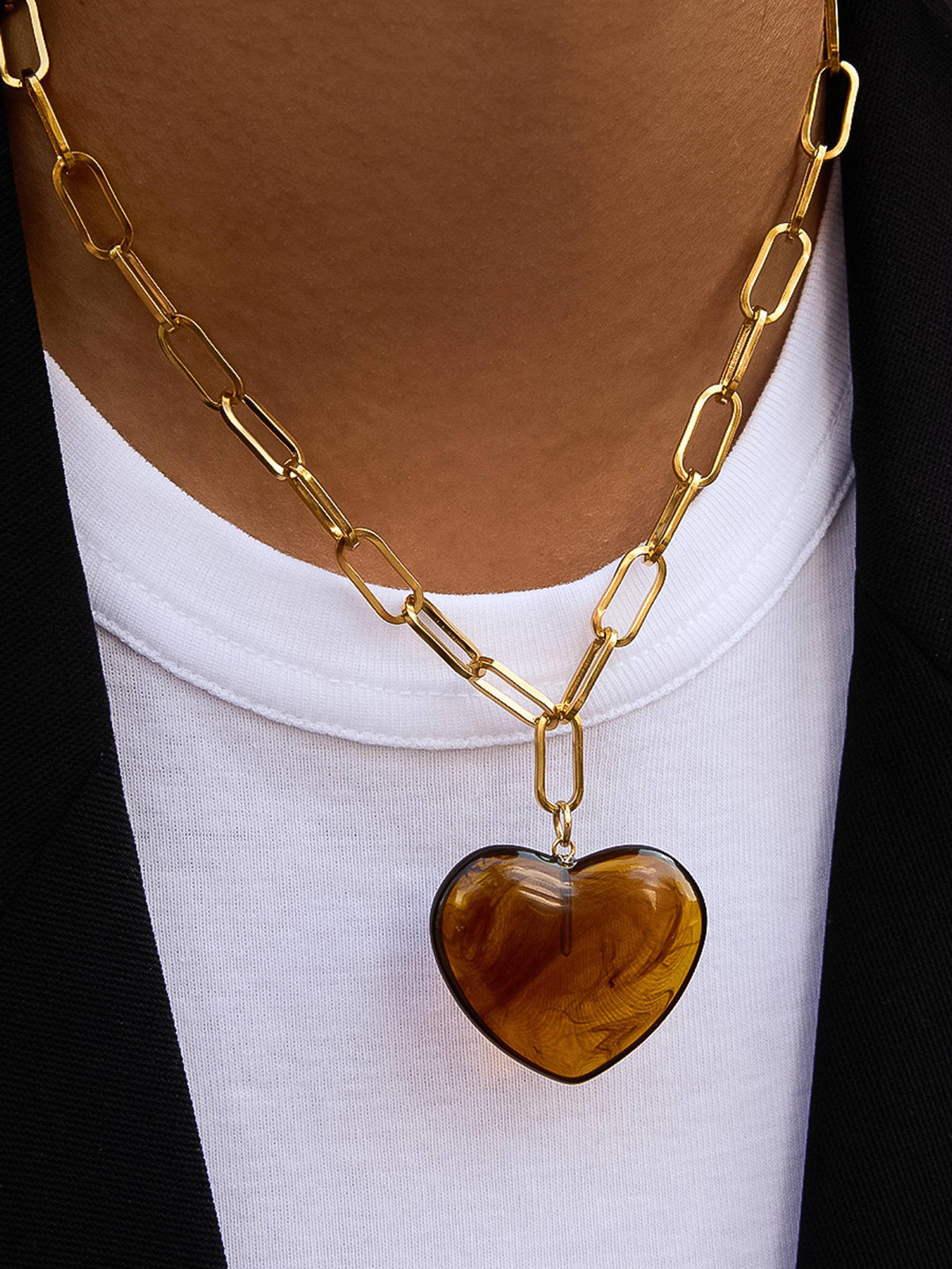 Rouelle 18K Gold Non-Tarnish Heart Chain Necklace