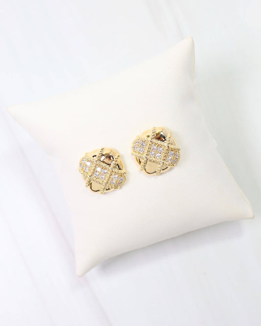 Abbeville CZ Embellished Stud Earring Gold