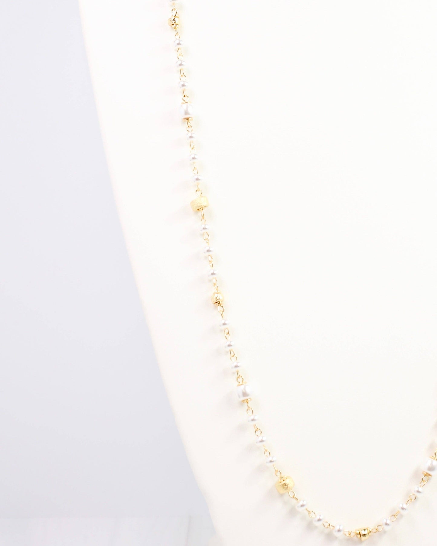 Piper Pearl Long Necklace Gold
