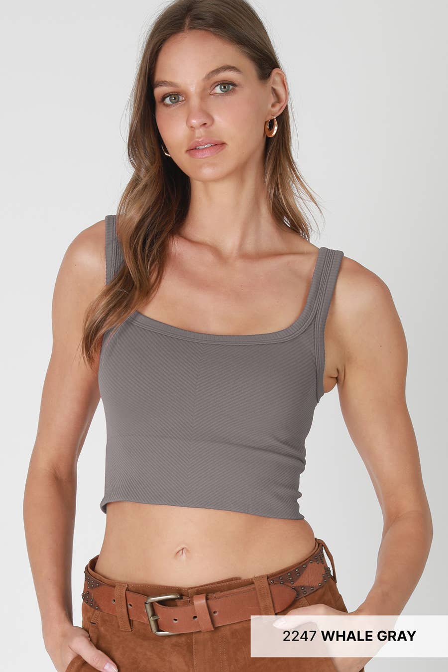 Chevron Ribbed Crop Top