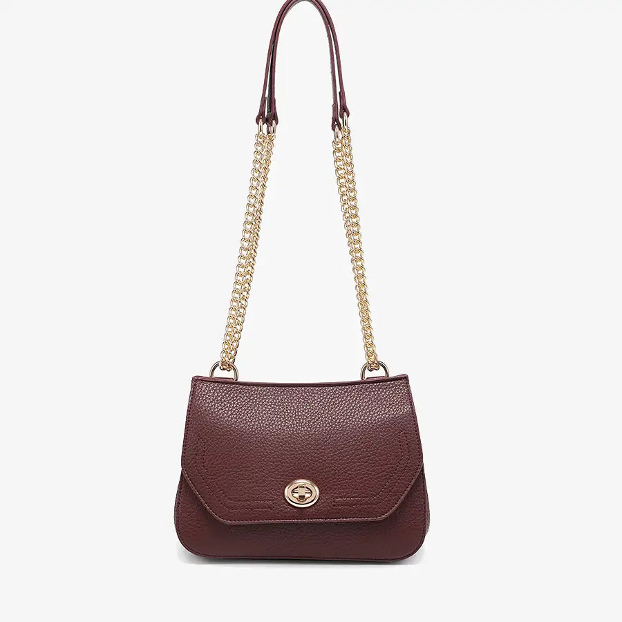 Lottie Twist Lock Crossbody Bag w/ Chain Strap