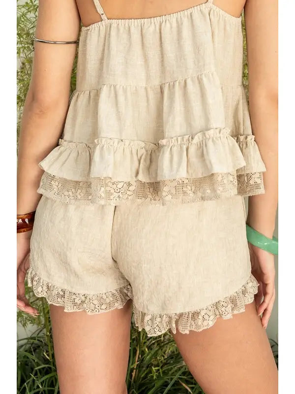 Oatmeal Lace Shorts