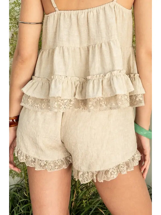Oatmeal Lace Shorts