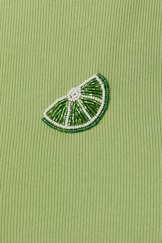 Lime Beaded Tank