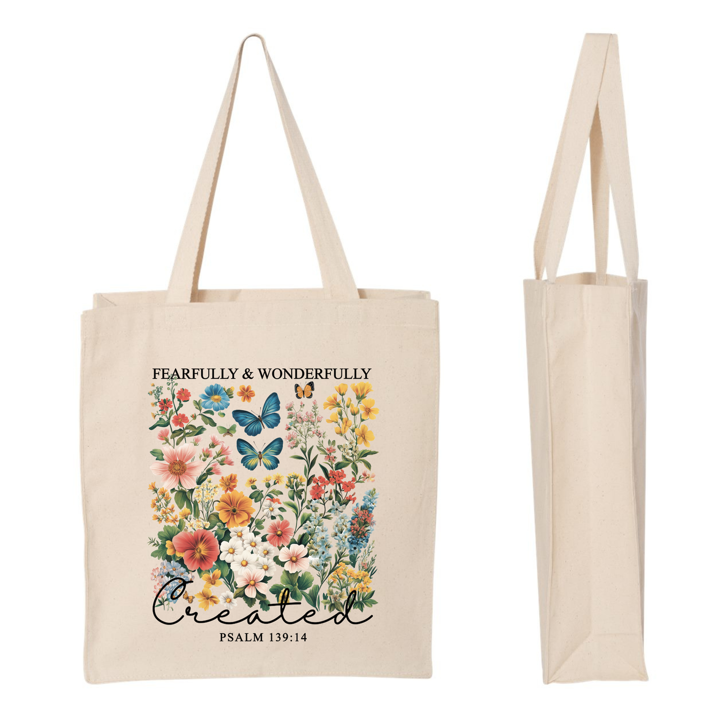 Fearfully & Wonderfully Created Wildflowers Canvas Tote Bag