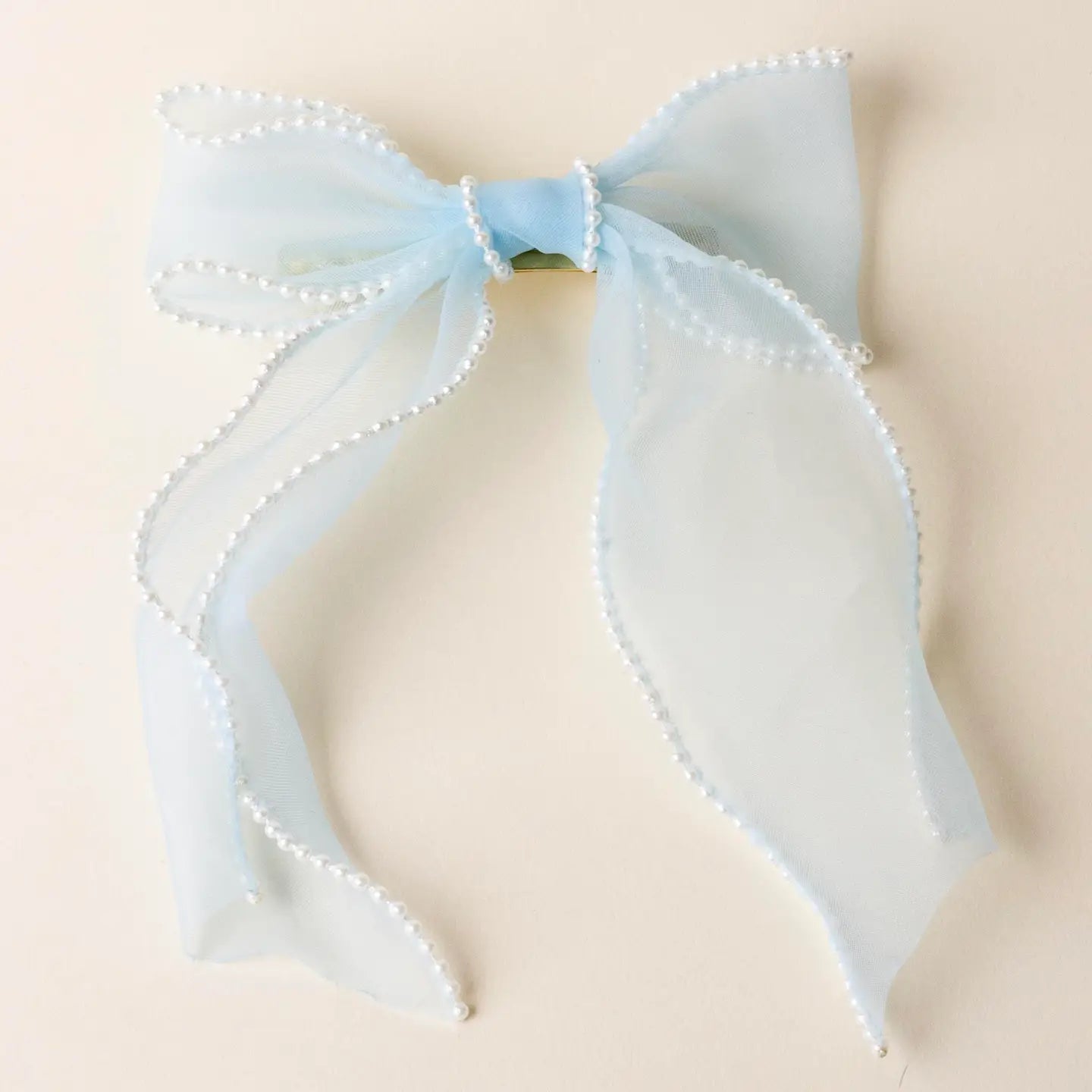 Sheer Pearl Hair Bow