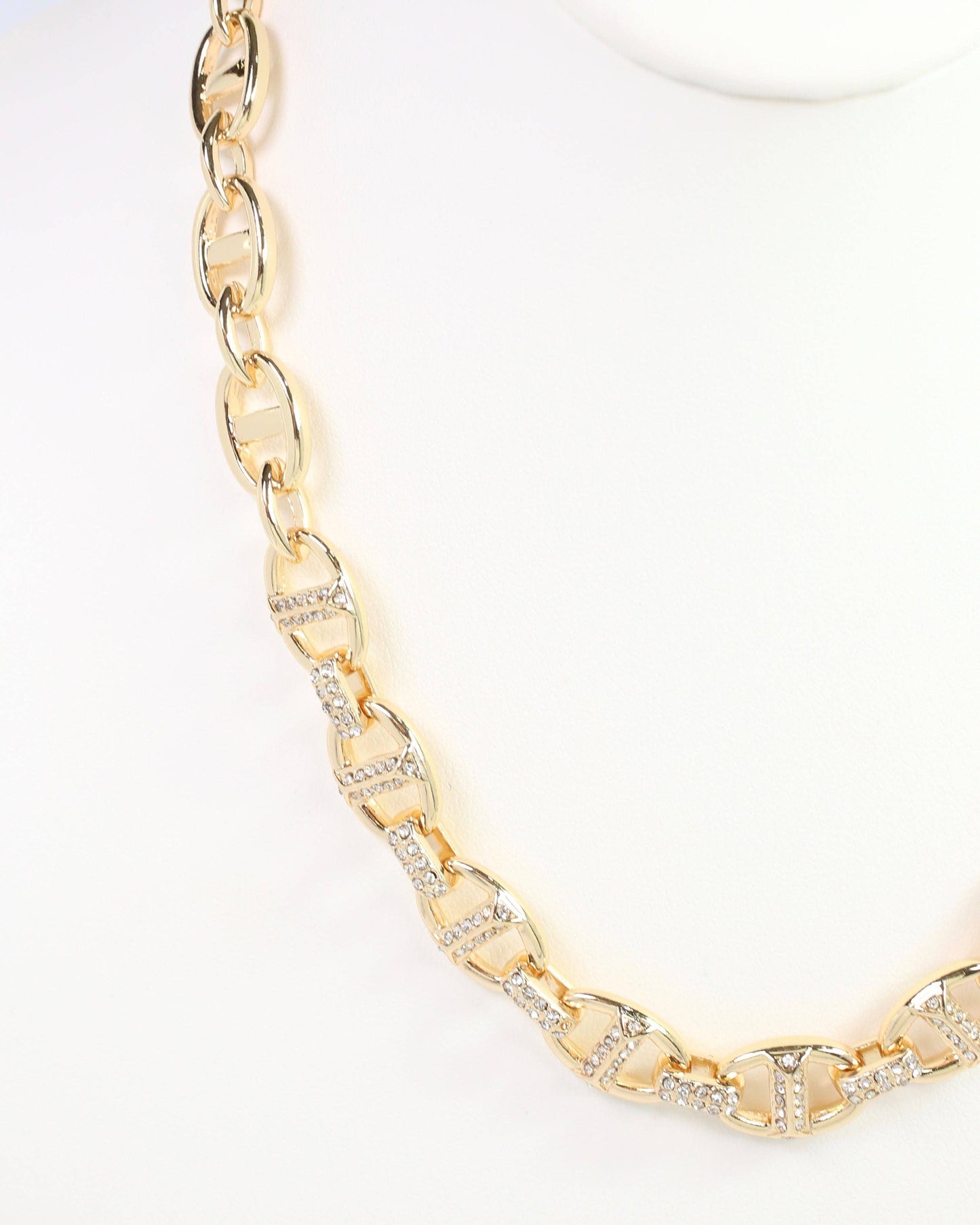Norwich Pave Chain Necklace Gold