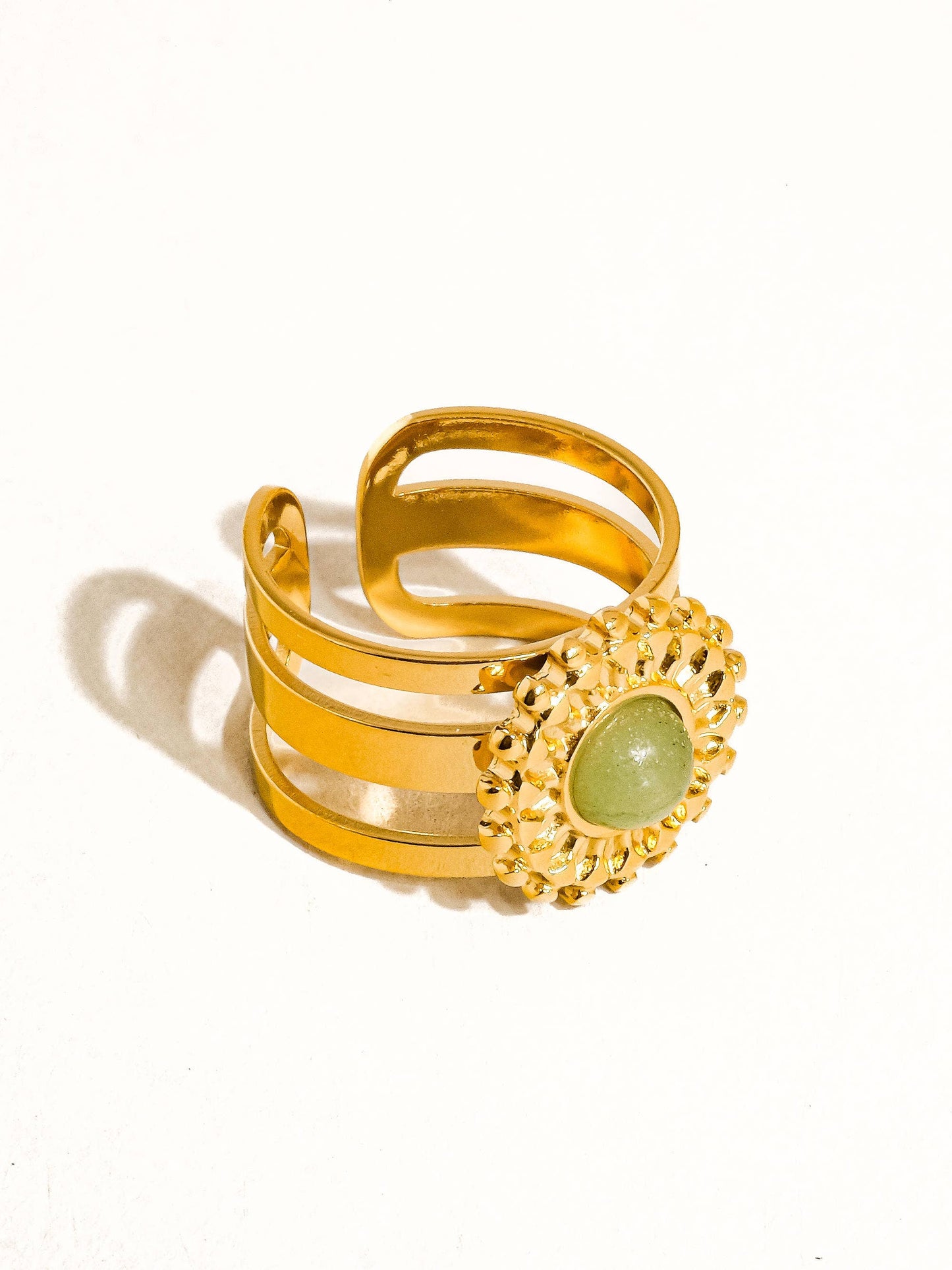 Evelyn 18K Non-Tarnish Green Gemstone Ring