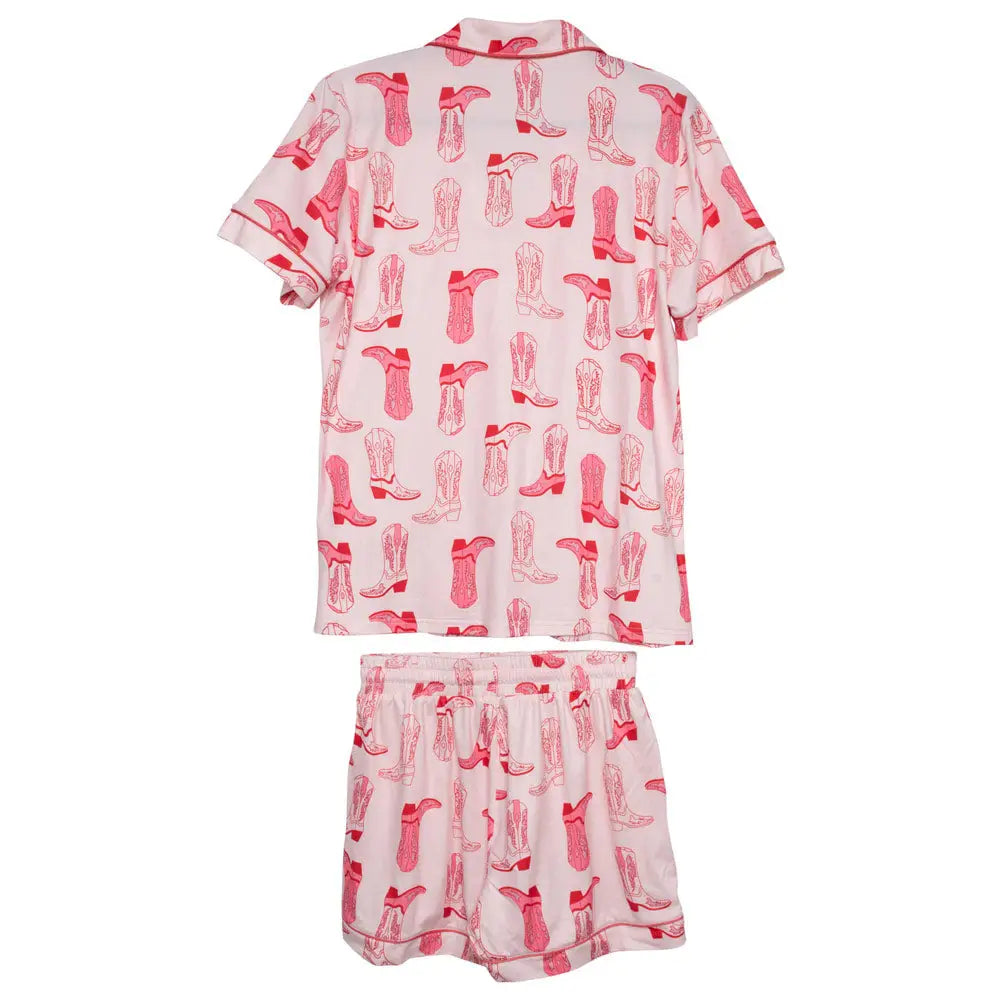 Light Pink Western Boot Pajamas