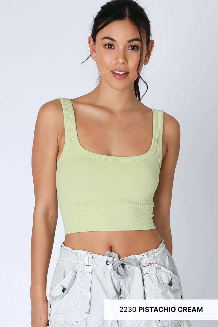 Chevron Ribbed Crop Top