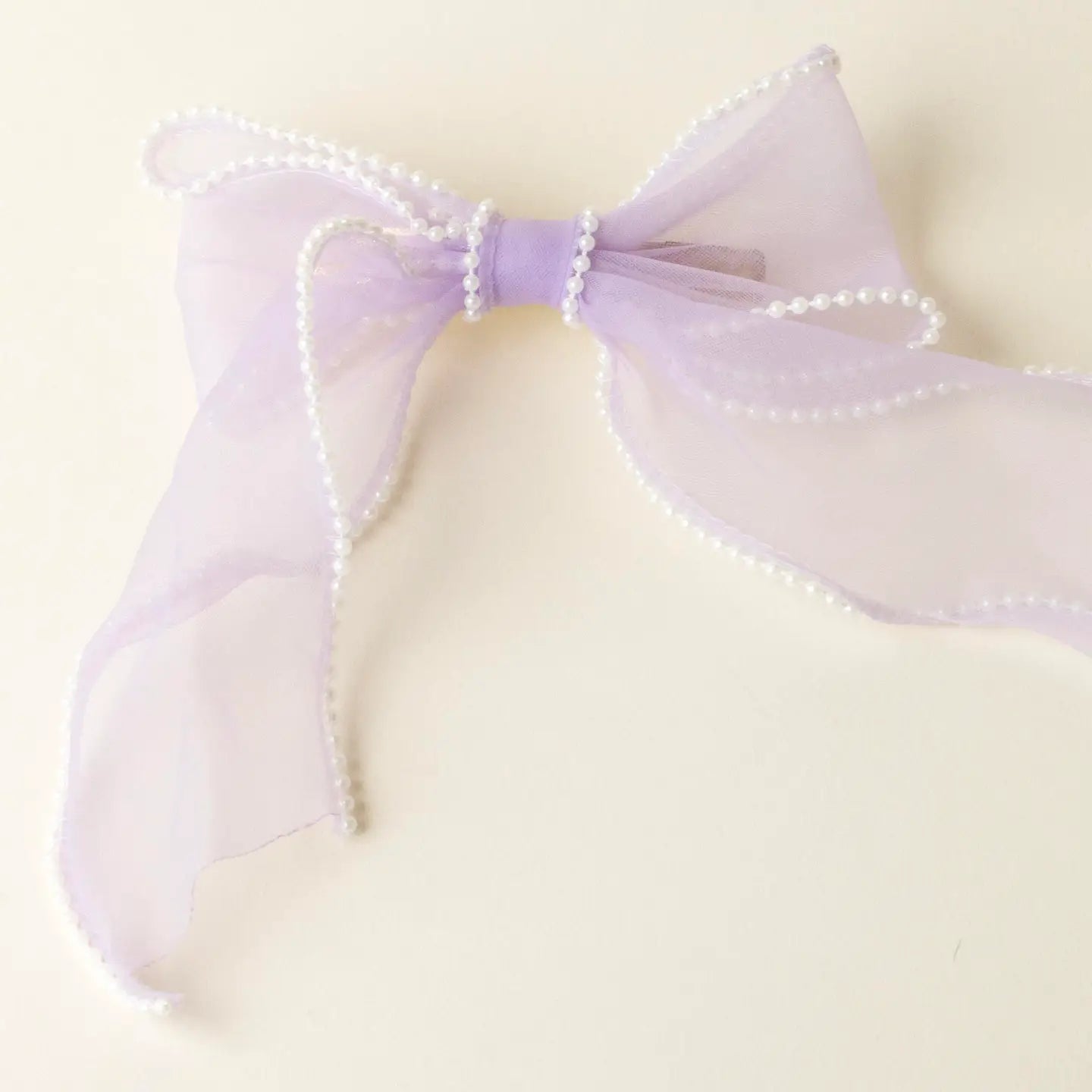 Sheer Pearl Hair Bow