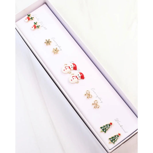 Friendly Frosty Earring Set White