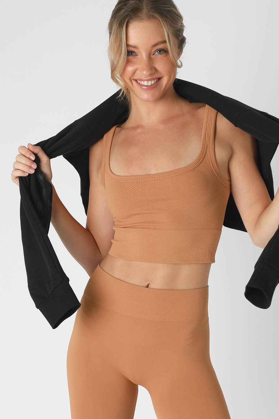 Chevron Ribbed Crop Top