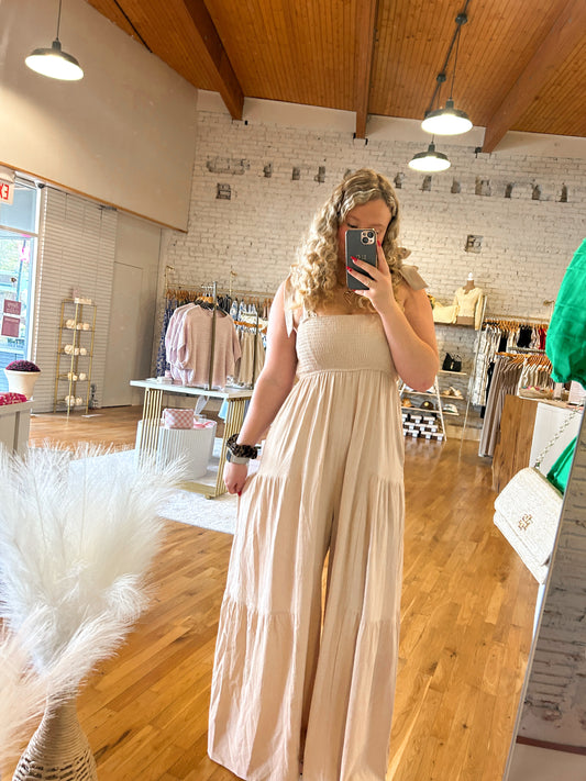Tan Luxe Long Romper
