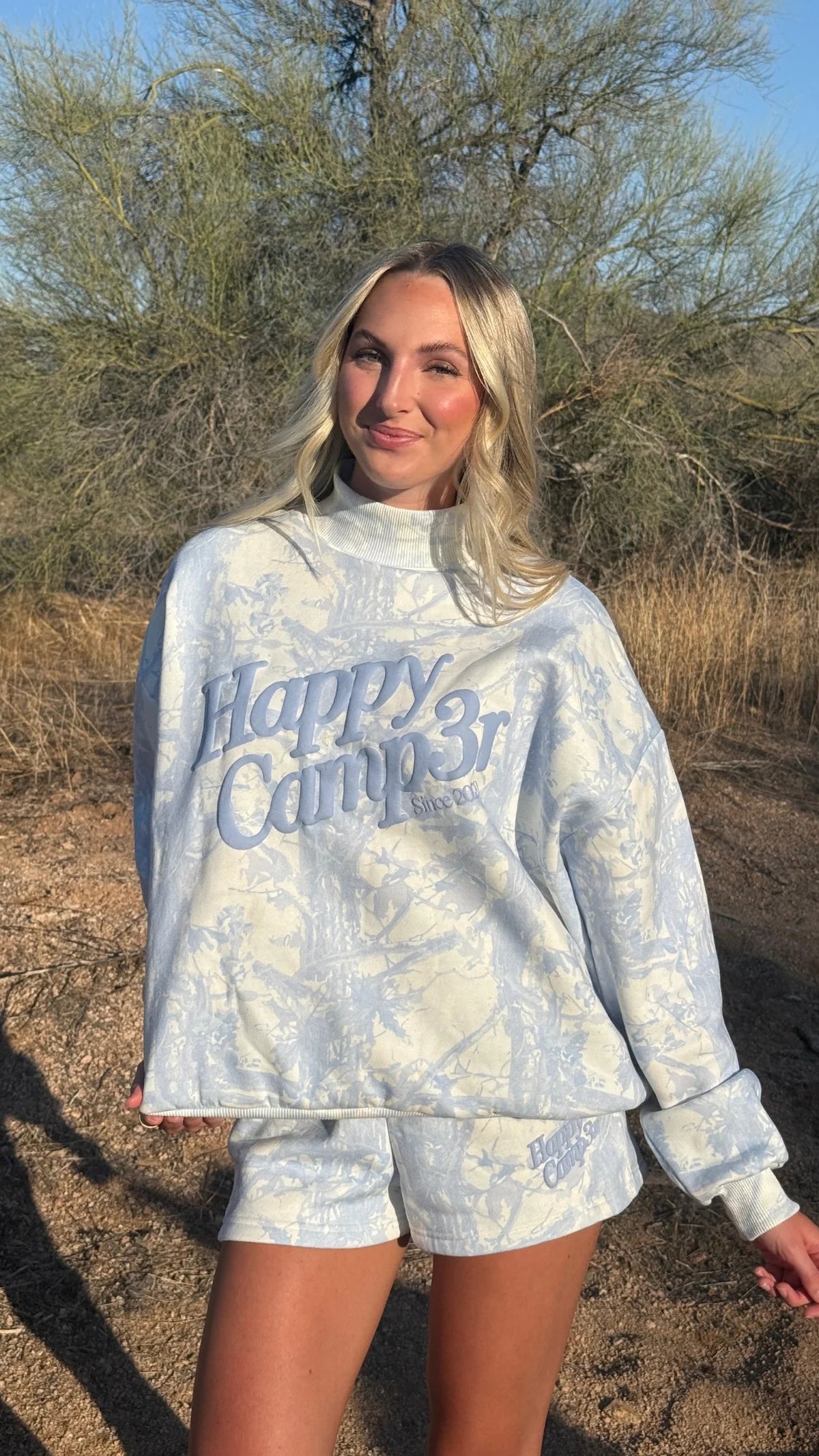 Blue Camo Mockneck Sweatshirt
