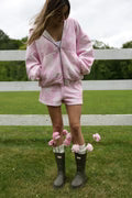 SOFT PINK CAMO ZIP-UP HOODIE