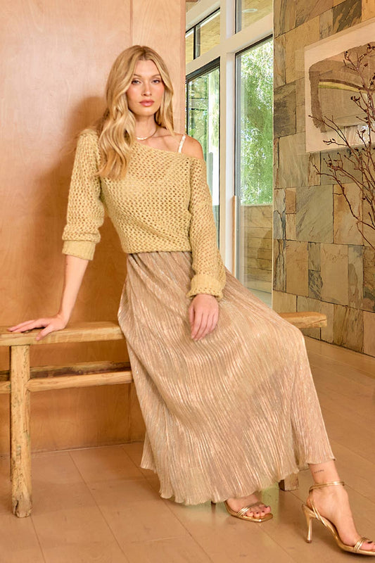 Metallic Net Pullover Sweater