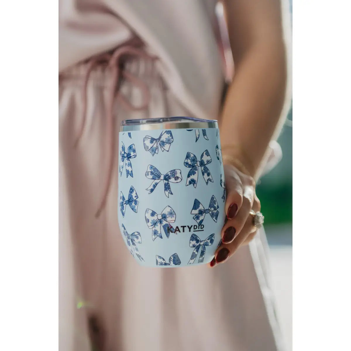 Blue Bows Wine Tumbler