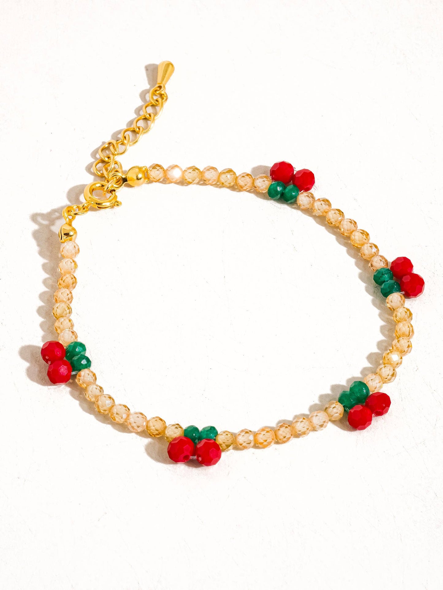Quentin 18K Gold Handmade Beaded Cherry Bracelet