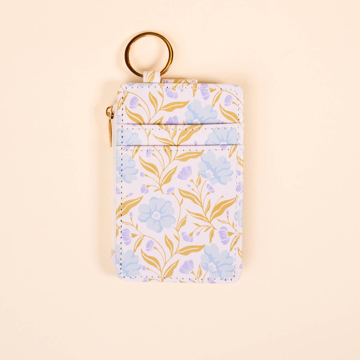 Keychain Wallet–Poppin' Petals Aqua