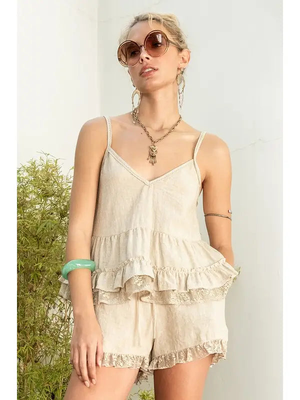 Oatmeal Lace Top
