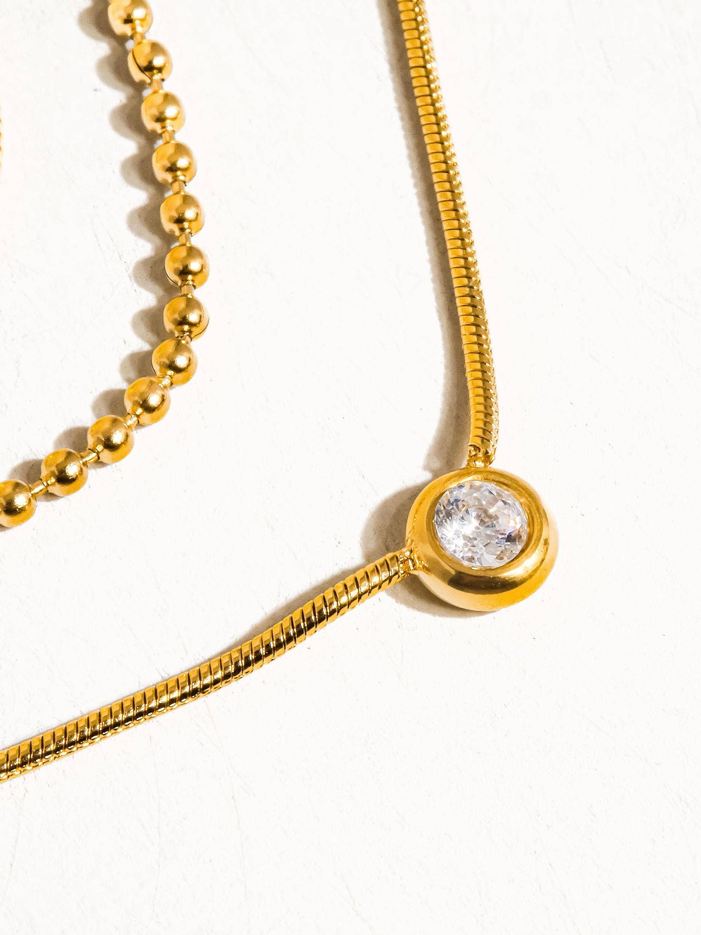 Paulette 18K Gold Non-Tarnish Trilayer Chain Necklace