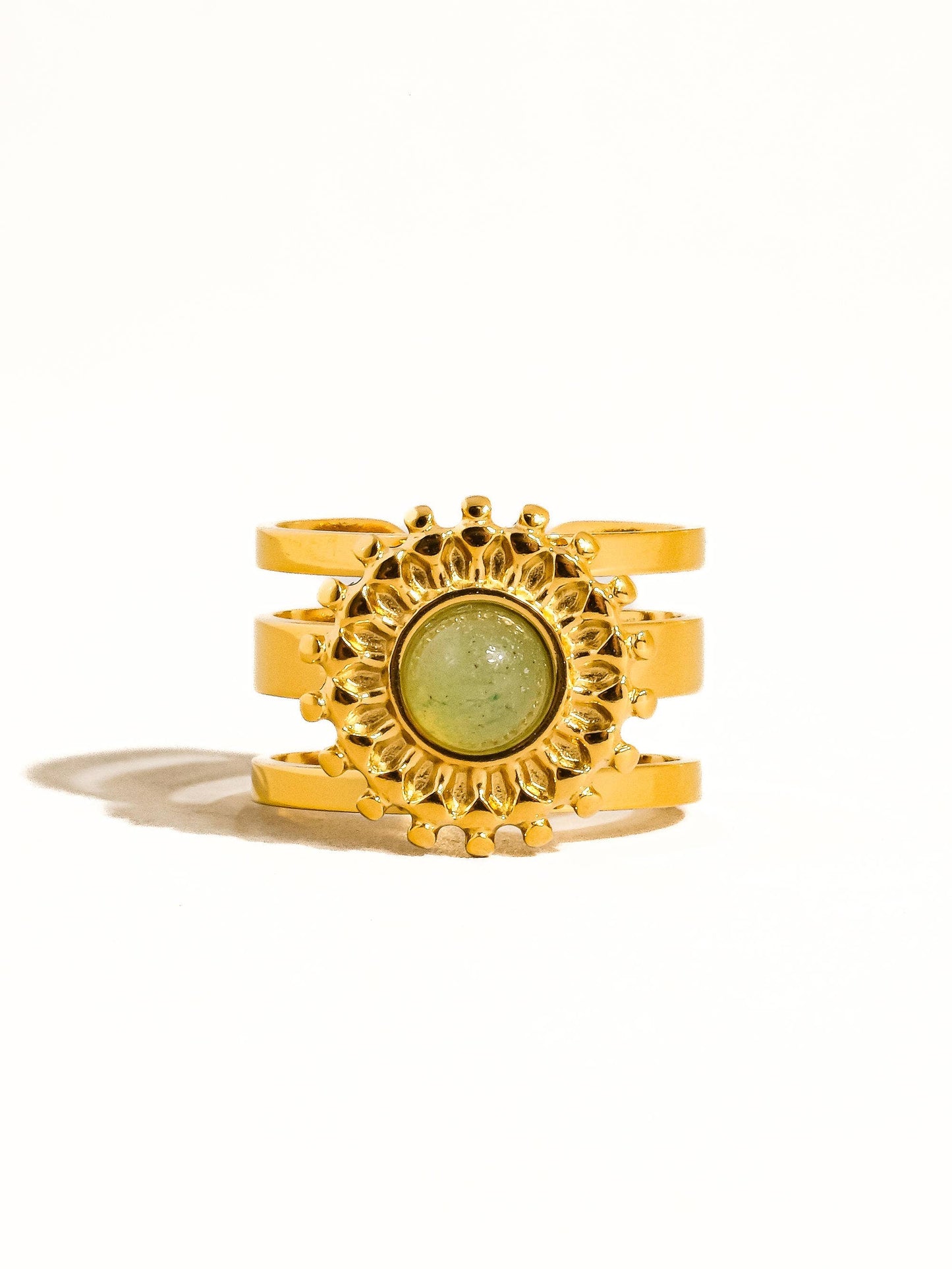 Evelyn 18K Non-Tarnish Green Gemstone Ring