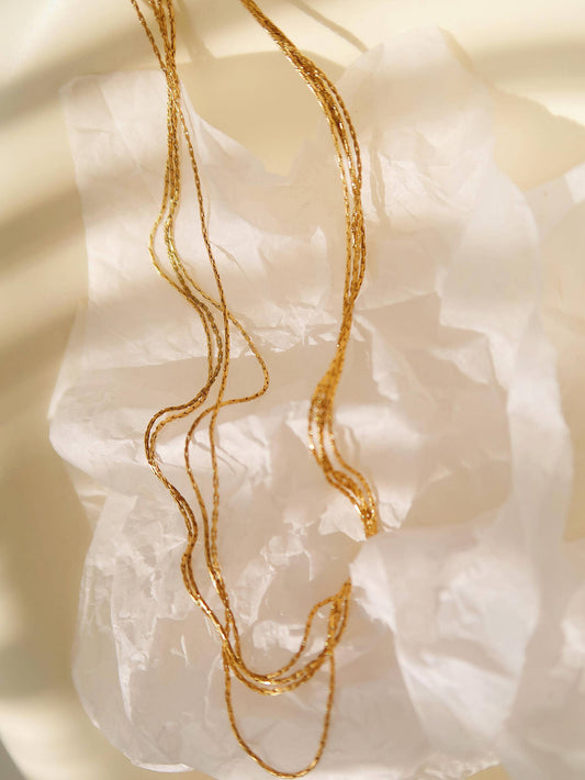 Palisse 18K Gold Non-Tarnish Layered Dainty Chain Necklace