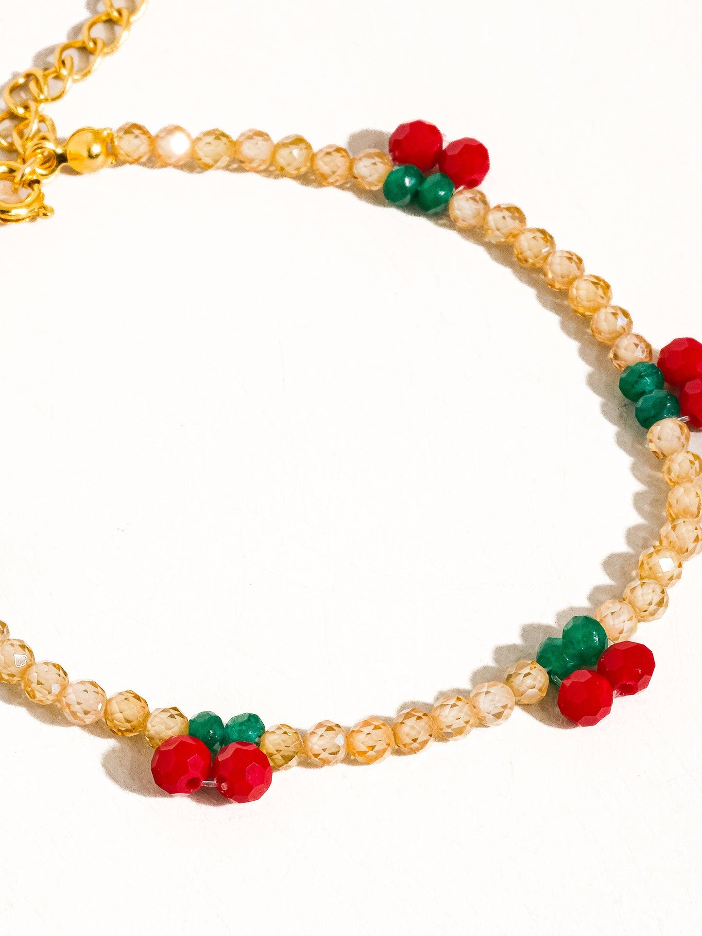 Quentin 18K Gold Handmade Beaded Cherry Bracelet