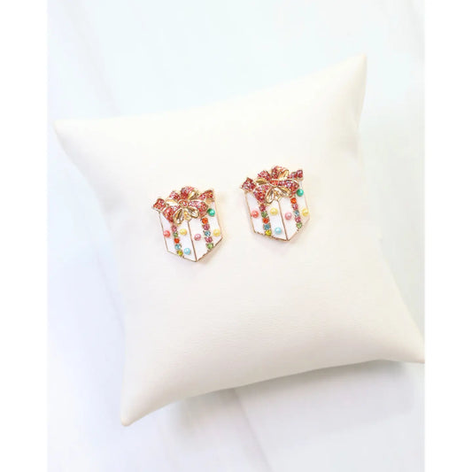 Pretty Present Stud Earring White