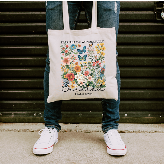 Fearfully & Wonderfully Created Wildflowers Canvas Tote Bag