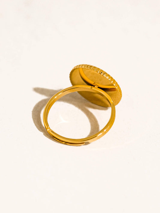 Logan 18K Gold Non-Tarnish Black Onyx Ring