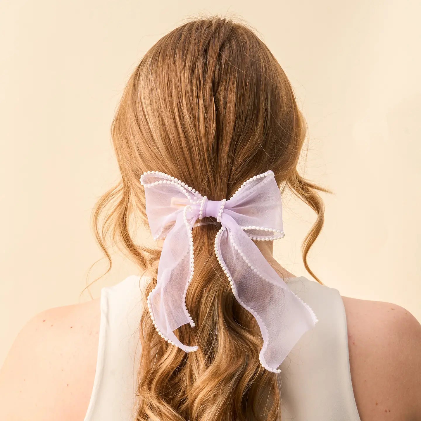 Sheer Pearl Hair Bow
